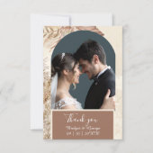 Elegant pampagras & Boho neutrale trouwfoto Bedankkaart (Voorkant)
