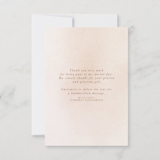 Elegant Pampagras Licht Bloemige Dankbetuiging Bedankkaart (Achterkant)