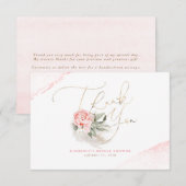 Elegant Pampagras Roze Bloemen Bedankt (Voorkant / Achterkant)