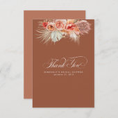 Elegant Pampagras Terracotta Bloemige Bedankkaart (Voorkant / Achterkant)
