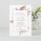 Elegant Pampas Bridal Shower Kaart (Staand voorkant)