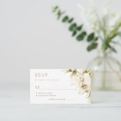 Elegant pampas floral bruiloft RSVP Informatiekaartje (Staand voorkant)