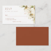 Elegant pampas floral bruiloft RSVP Informatiekaartje (Voorkant / Achterkant)