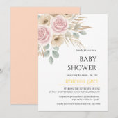 Elegant Pampas Flower Boho Bohemian | Baby Shower Kaart (Voorkant / Achterkant)