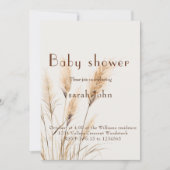 Elegant Pampas grass Baby shower Kaart (Voorkant)
