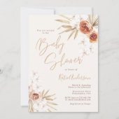 Elegant Pampas Grass Bohemian Baby shower Kaart (Voorkant)