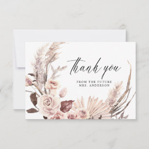 Elegant Pampas Grass Boho Floral Vrijgezellenfeest Bedankkaart
