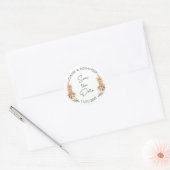 Elegant Pampas Grass Bruiloft Save the Date Ronde Sticker (Envelop)