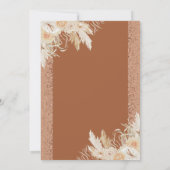 Elegant Pampas Grass Floral Wedding Invitation Kaart (Achterkant)