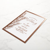 Elegant Pampas Grass Foto Weddenschap Folie Uitnodiging (Gedraaid)