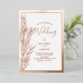 Elegant Pampas Grass Foto Weddenschap Folie Uitnodiging (Staand Voorkant)