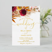 Elegant Pampas Grass Foto Wedding Party Folie Uitnodiging (Staand Voorkant)