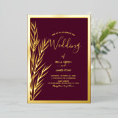 Elegant Pampas Grass Foto Wedding Party Folie Uitnodiging (Staand Voorkant)