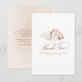 Elegant Pampas Grass Light Floral Hartelijk dank Bedankkaart (Voorkant / Achterkant)