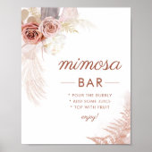 Elegant Pampas Grass Mimosa Bar Teken Poster (Voorkant)