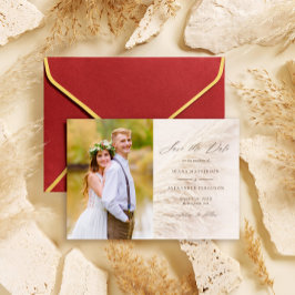 Elegant Pampas Grass Photo Save the Date Card
