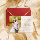 Elegant Pampas Grass Photo Save the Date Card