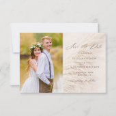 Elegant Pampas Grass Photo Save the Date Card (Voorkant)