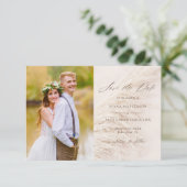 Elegant Pampas Grass Photo Save the Date Card (Staand voorkant)