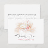 Elegant Pampas Grass Pink Floral bedankt (Voorkant / Achterkant)