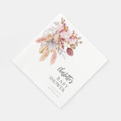 Elegant Pampas Grass Terracotta Baby shower Papier Servet (Hoek)