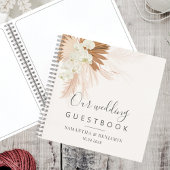 Elegant Pampas Grass Terracotta Wedding Guest Book Notitieboek