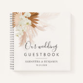 Elegant Pampas Grass Terracotta Wedding Guest Book Notitieboek (Voorkant)