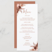 Elegant Pampas Grass Terracotta Wedding Menu (Voorkant / Achterkant)