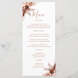 Elegant Pampas Grass Terracotta Wedding Menu
