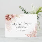 Elegant Pampas Grass Terracotta Wedding Save The Date (Staand voorkant)