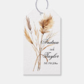 Elegant Pampas Grass Wedding Cadeaulabel (Voorkant)