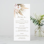 Elegant Pampas Grass Wedding Menu (Staand voorkant)