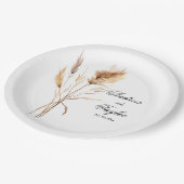 Elegant Pampas Grass Wedding Papieren Bordje (Gekanteld)