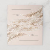 Elegant Pampas Grass Wedding Place Card Plaatskaartje (Buitenkant ongevouwen)