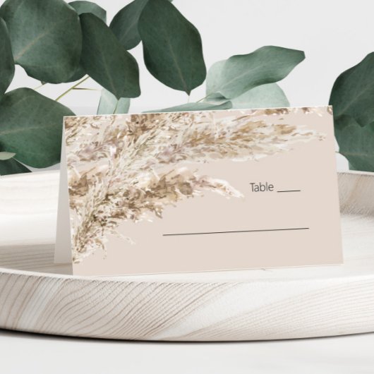 Elegant Pampas Grass Wedding Place Card Plaatskaartje