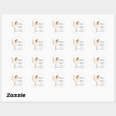Elegant Pampas Grass Wedding Ronde Sticker (Vel)