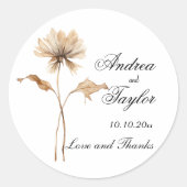 Elegant Pampas Grass Wedding Ronde Sticker (Voorkant)