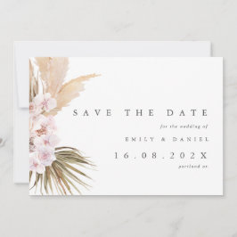 Elegant Pampas Grass Wedding Save The Date