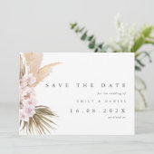 Elegant Pampas Grass Wedding Save The Date (Staand voorkant)