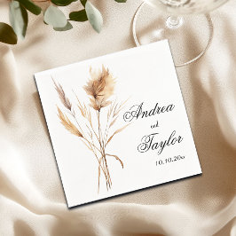 Elegant Pampas Grass Wedding Servet