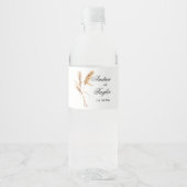 Elegant Pampas Grass Wedding Waterfles Etiket (Voorkant)