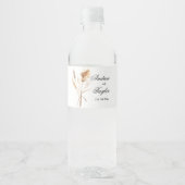 Elegant Pampas Grass Wedding Waterfles Etiket (Voorkant)