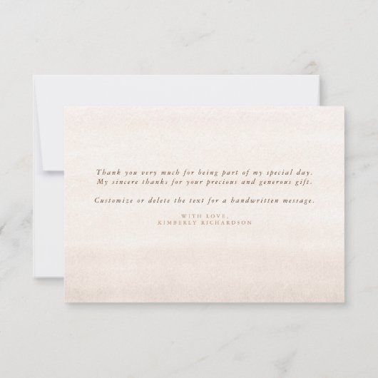 Elegant Pampas Grass White Floral Bedankkaart (Achterkant)