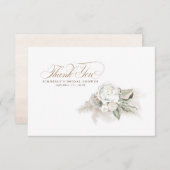 Elegant Pampas Grass White Floral Bedankkaart (Voorkant / Achterkant)