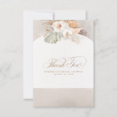 Elegant Pampas Grass White Floral Bedankkaart (Voorkant)