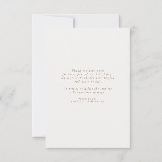 Elegant Pampas Grass White Floral Bedankkaart (Achterkant)