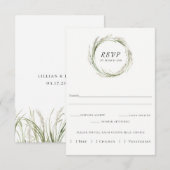 Elegant Pampas Grass Wreath Bruiloft RSVP Kaart (Voorkant / Achterkant)