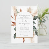 Elegant Pampas Sage Geometric Christelijk Wedding Kaart (Staand voorkant)