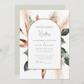 Elegant Pampas Sage Geometric Wedding Kaart (Voorkant / Achterkant)