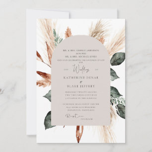 Elegant Pampas Tan Geometric Christelijk Wedding Kaart